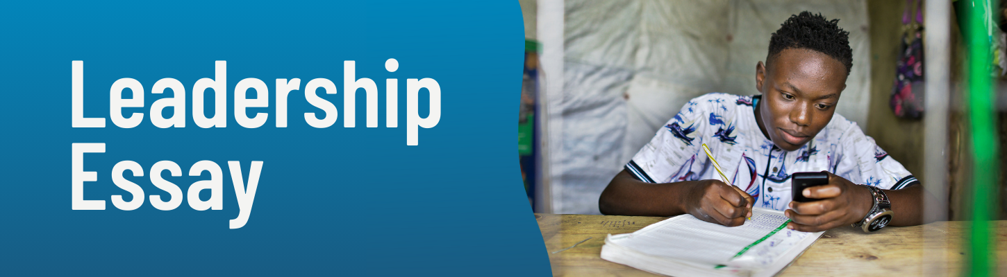 Open Finance Leadership Essay cover photo - a boy looks at his smartphone