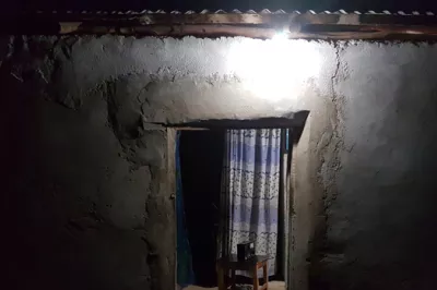 the side of a dimly lit building 