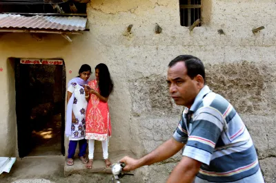 A street scene in India
