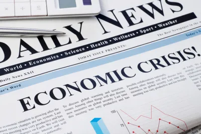 the cover of a newspaper with a headline about economic crisis