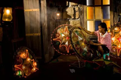 A lantern maker in the Philippines
