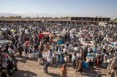 A crowded market in Afghanistan 